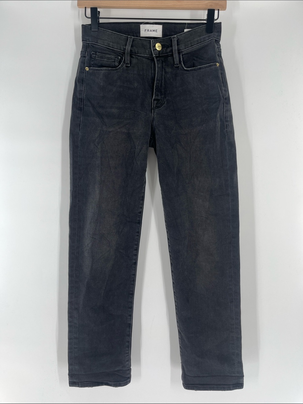 Frame Dark Gray Denim Straight Pants Jeans Size 25 Gently Used